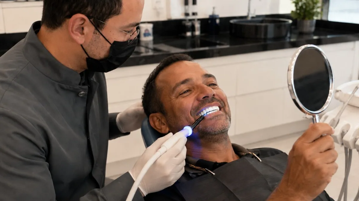 Clareamento dental com LED em consultório — Dr. Franklin Araújo, Sobilis Odontologia Itapoã BH