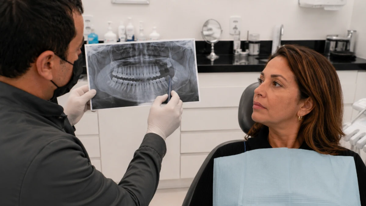 Imagem ilustrativa de planejamento de implante dentário com exame de imagem em Itapoã BH