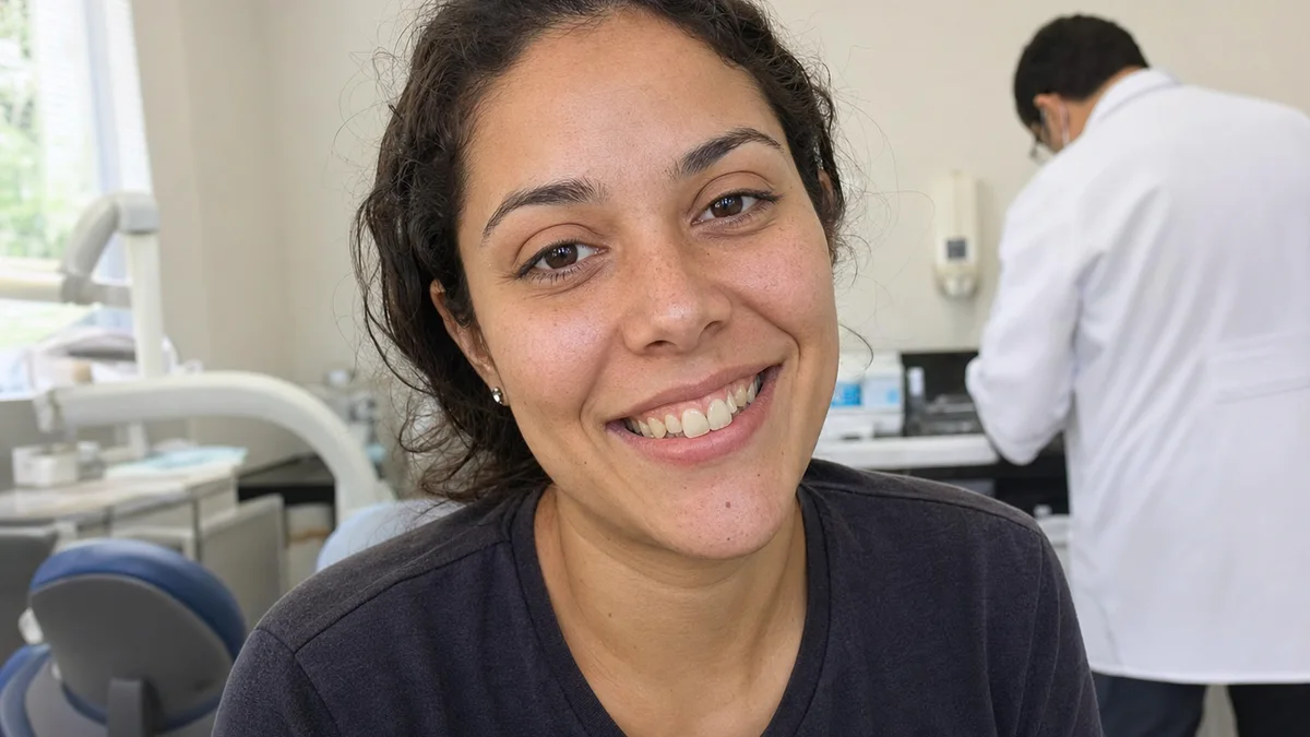 Paciente com dentes tortos e desalinhados em avaliação para alinhador invisível — Sobilis, Itapoã, BH
