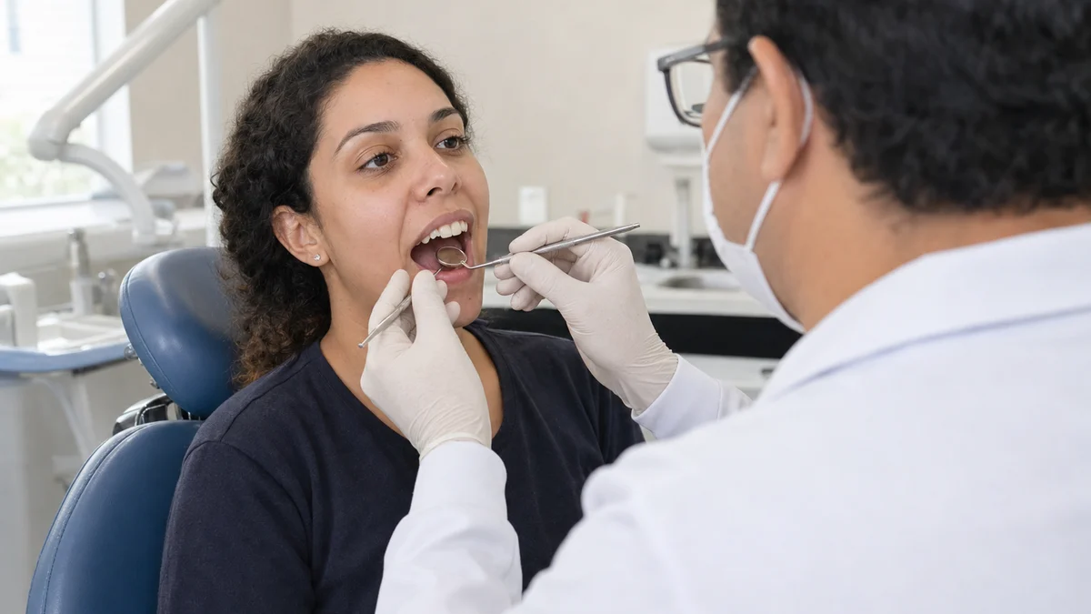 Paciente com dentes tortos em avaliação clínica para alinhador invisível — Sobilis, Itapoã, BH.